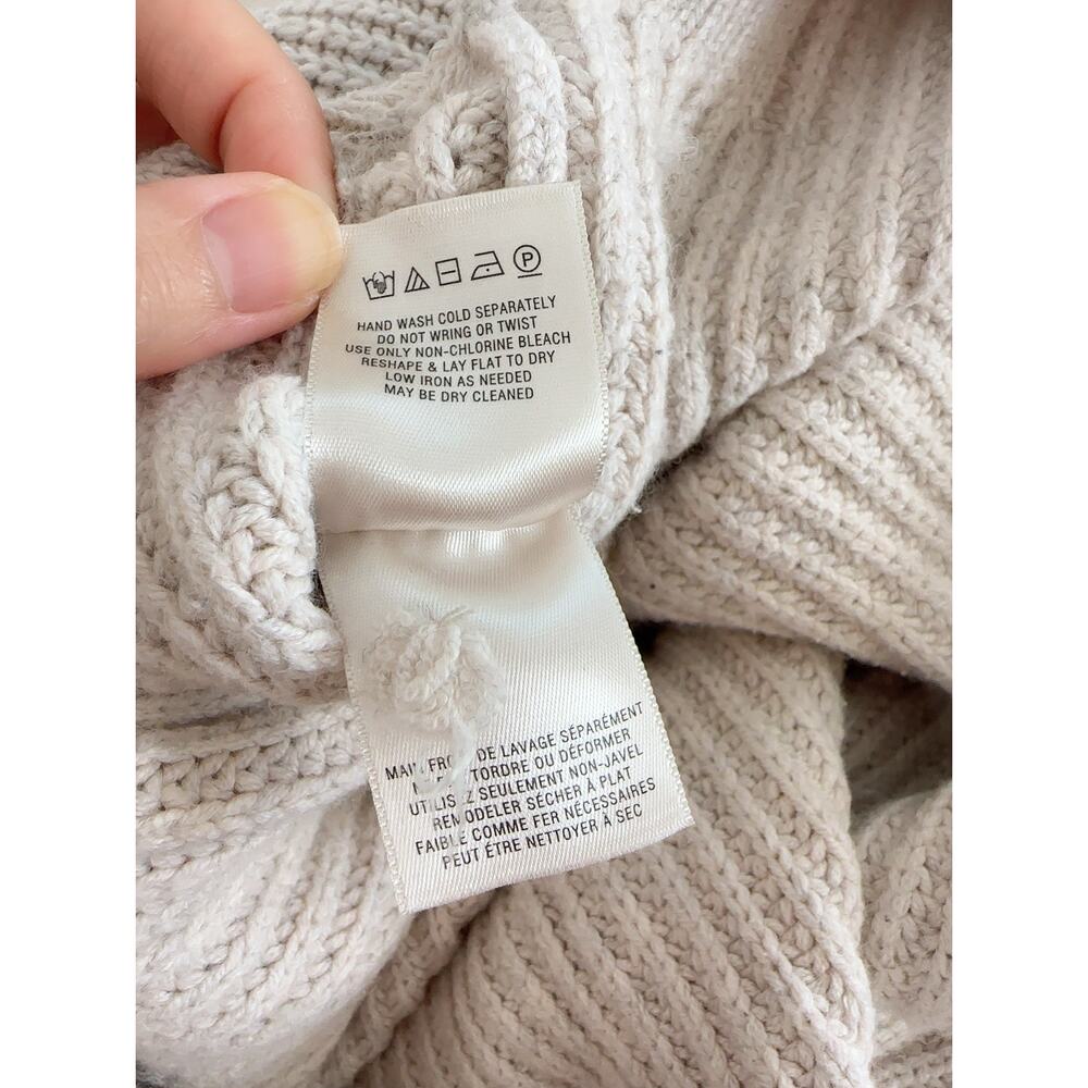 Anthropologie Moth Taupe Turtleneck Chunky Oversized Weighted Sweater Dress XS - Picture 7 of 8